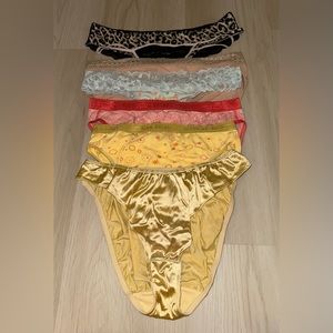 7 Vintage Victorias Secret-VS PINK LaceBack LowRise Hipster-Brief-Bikini Panties